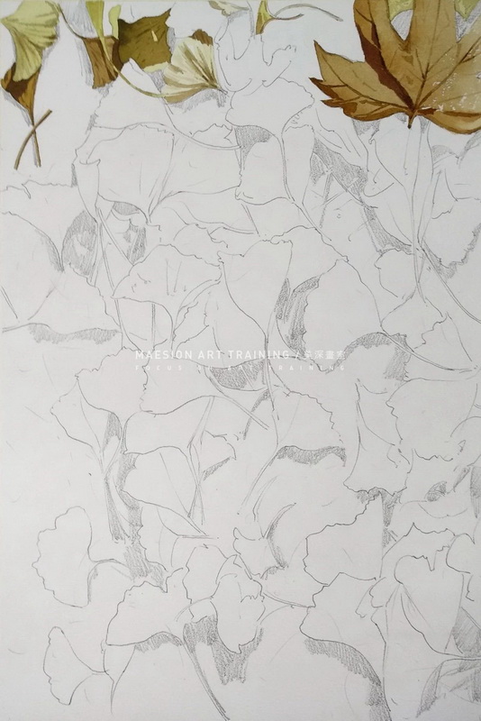 学绘画画水彩秋叶步骤图5