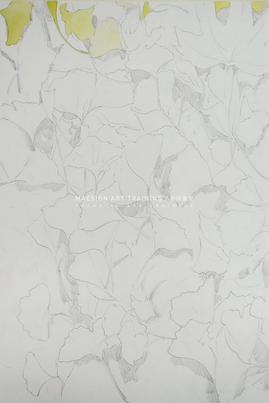 学绘画画水彩秋叶步骤图2