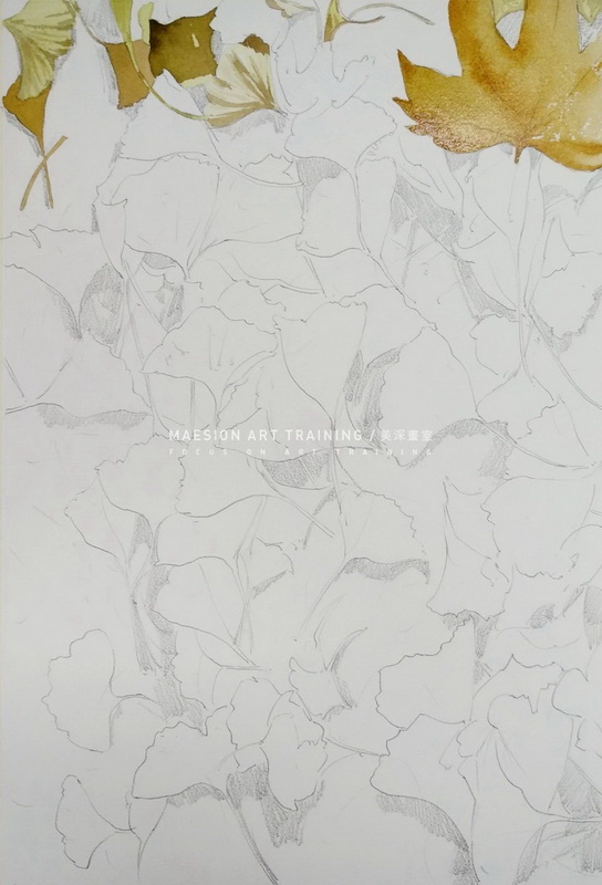 学绘画画水彩秋叶步骤图4
