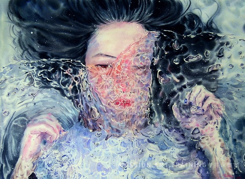 学绘画画水彩秋叶老师作品2