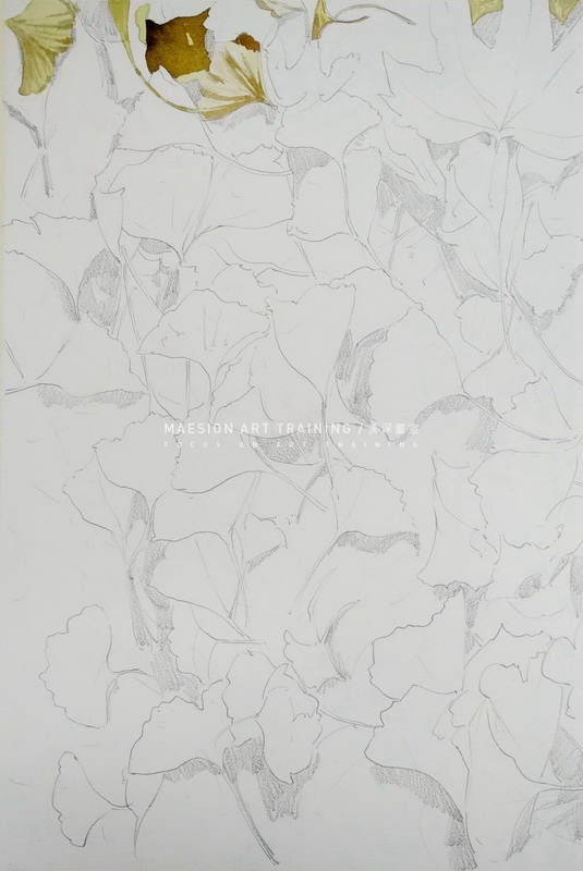 学绘画画水彩秋叶步骤图3